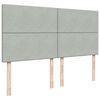 vidaXL Ottoman-Bett mit Matratzen Hellgrau 180x200 cm Samt