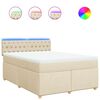 vidaXL Boxspringbett mit Matratze Creme 140x190 cm Stoff
