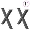 vidaXL Esstischbeine X-Form 2 Stk. Anthrazit 90x(72-73) cm Stahl
