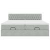 vidaXL Ottoman-Bett mit Matratzen & LEDs Hellgrau 180x200 cm Samt