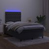 vidaXL Boxspringbett mit Matratze & LED Schwarz 120x200 cm Samt