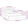 vidaXL Boxspringbett mit Matratze Creme 140x190 cm Stoff