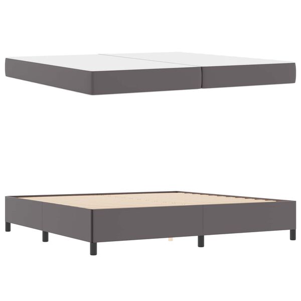 vidaXL Bettrahmen mit Matratze Grau 200 x 200 cm Stoff