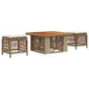 vidaXL Garten Essgruppe 3 Stk. Beige und Creme Poly-Rattan