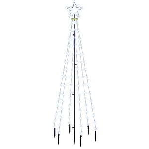 vidaXL LED-Weihnachtsbaum mit Erdn&auml;geln Kaltwei&szlig; 108 LEDs 180 cm