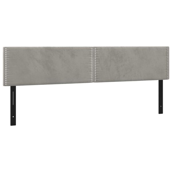 vidaXL Kopfteile 2 Stk. Hellgrau 90x5x78/88 cm Samt
