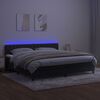 vidaXL Boxspringbett mit Matratze & LED Schwarz 200x200 cm Samt