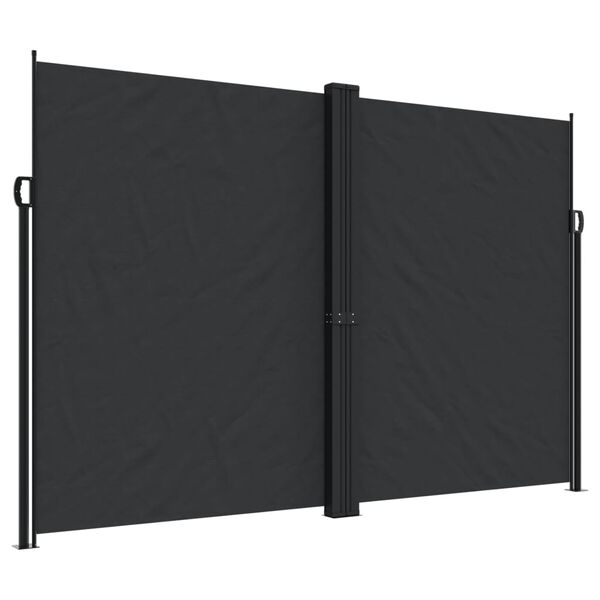 vidaXL Seitenmarkise Ausziehbar Schwarz 220x1000 cm