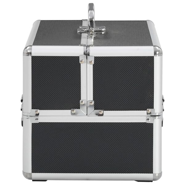vidaXL Kosmetikkoffer 22x30x21 cm Schwarz Aluminium
