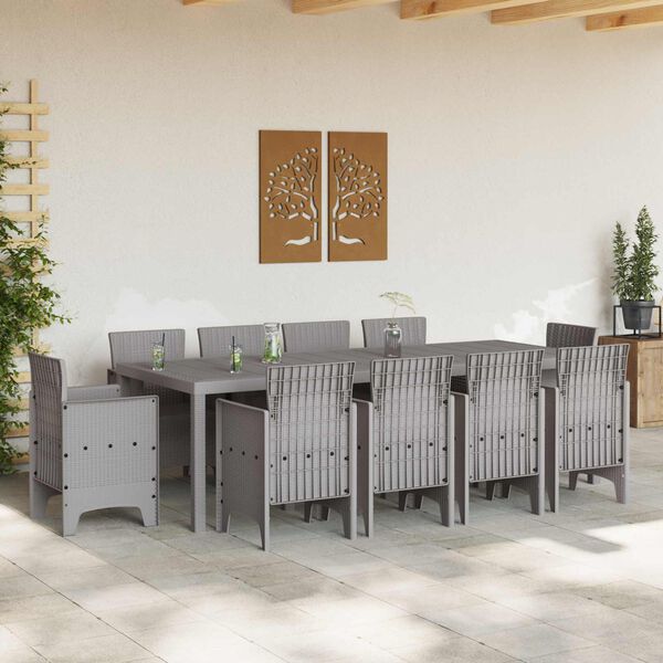 vidaXL Garten Essgruppe 11 pcs Hellgrau Polypropylen