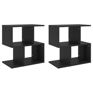 vidaXL Nachttische 2 Stk. Schwarz 50x30x51,5 cm Holzwerkstoff