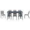 vidaXL Garten Essgruppe 9 pcs Anthrazit Pulverbeschichteter Stahl