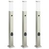 vidaXL Pollerleuchten mit Sensor&Steckdose 3 Stk. 80 cm Edelstahl IP44