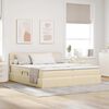 vidaXL Aufbewahrungsbett mit Matratze Creme 200 x 200 cm Kunstleder
