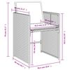 vidaXL 15-tlg. Garten-Essgruppe mit Kissen Hellgrau Poly Rattan