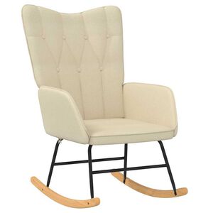 vidaXL Schaukelstuhl Creme Stoff