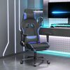 vidaXL Gaming-Stuhl mit Massage & Fu&szlig;st&uuml;tze Schwarz und Blau Stoff
