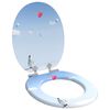 vidaXL Soft-Close Toilettensitz Blau 44 x 38 cm MDF-Platte