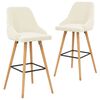 vidaXL Barhocker 2 Stk. Creme Samt