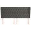 vidaXL Kopfteil mit Ohren Dunkelgrau 203x23x118/128 cm Samt