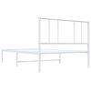 vidaXL Bettgestell mit Kopfteil Metall Wei&szlig; 90x190 cm