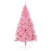 vidaXL Künstlicher Halb-Weihnachtsbaum mit Ständer Rosa 210 cm PVC