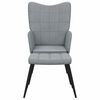 vidaXL Relaxsessel mit Hocker Hellgrau Stoff