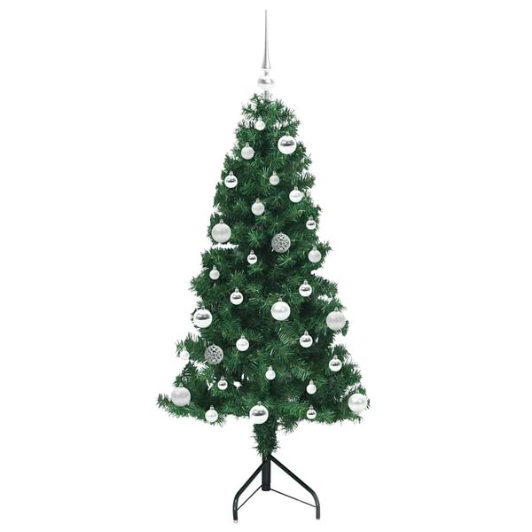 vidaXL Eckiger k&uuml;nstlicher Weihnachtsbaum Gr&uuml;n 150 cm PVC und Metall