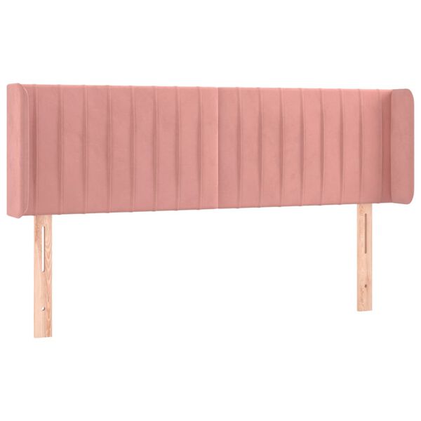 vidaXL LED Kopfteil Rosa 147x16x78/88 cm Samt