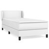 vidaXL Boxspringbett mit Matratze Wei&szlig; 90x190 cm Kunstleder