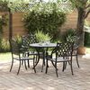 vidaXL Garten Essgruppe 5 pcs Schwarz 90 x 90 x 75 cm Gussaluminium