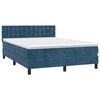 vidaXL Boxspringbett mit Matratze Dunkelblau 140x190 cm Samt