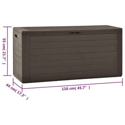 vidaXL Gartentruhe Braun 116x44x55 cm