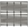 vidaXL Paravent 4-tlg. Grau Poly Rattan