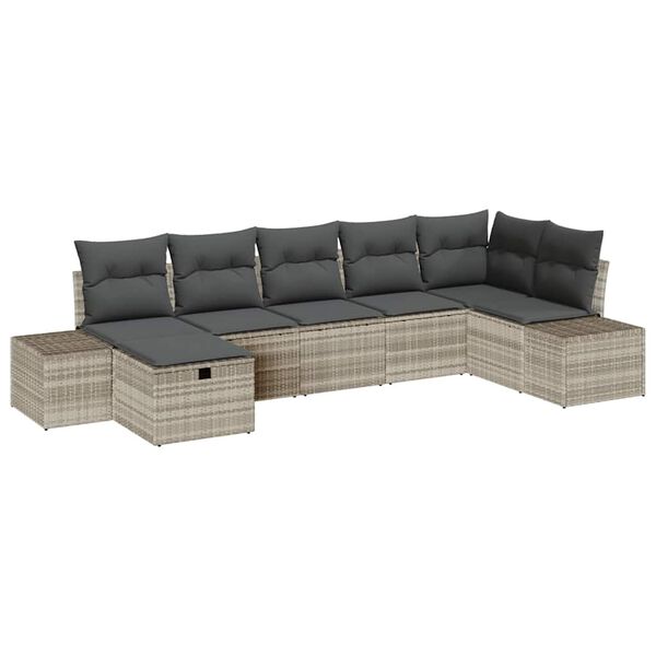 vidaXL Sofa Set mit Kissen 8 pcs Poly-Rattan
