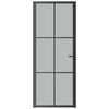 vidaXL Innent&uuml;r 83x201,5 cm Schwarz Mattglas und Aluminium