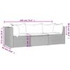 vidaXL 3-tlg. Garten-Lounge-Set mit Kissen Grau Poly Rattan
