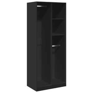 vidaXL Kleiderschrank Schwarz 80x50x200 cm Holzwerkstoff