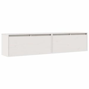 vidaXL Wandschr&auml;nke 2 Stk. Wei&szlig; 80x30x35 cm Massivholz Kiefer