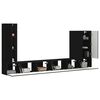 vidaXL TV-Wandregal-Set Wandmontiert 6 pcs Schwarz