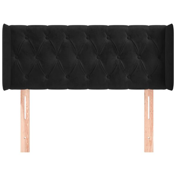 vidaXL Kopfteil mit Ohren Schwarz 103x16x78/88 cm Samt