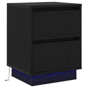 vidaXL Nachttisch Schwarz Eichen-Optik 39 x 34,5 x 50 cm Holzwerkstoff