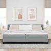 vidaXL Boxspringbett mit Matratze Hellgrau 200 x 200 cm Polyester