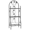 vidaXL 3-stufiges Pflanzenregal Schwarz 52 x 28 x 128 cm Eisen