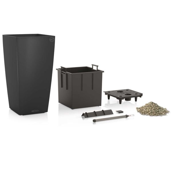 LECHUZA Blumentopf Cubico Color 30 Komplett-Set Schiefergrau 13138