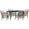 vidaXL Garten Essgruppe mit Kissen 5 pcs Braun Poly-Rattan
