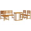 vidaXL Gartenb&auml;nke Set 4 pcs Braun Akazie Massivholz