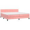 vidaXL Boxspringbett mit Matratze Rosa 200x200 cm Samt
