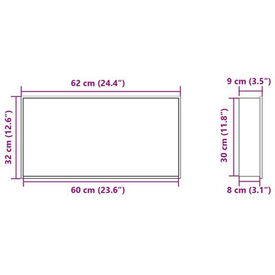 vidaXL Duschnische Silbern Gebürstet 62x32x9 cm Edelstahl