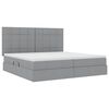 vidaXL Bett mit Stauraum und LED Hellgrau 200 x 200 cm Polyester